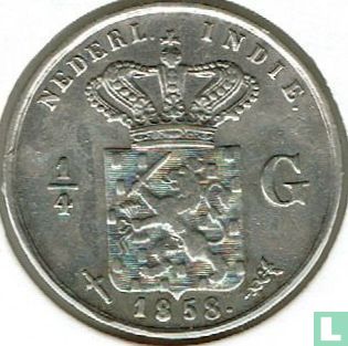 Dutch East Indies ¼ gulden 1858 (type 1) - Image 1