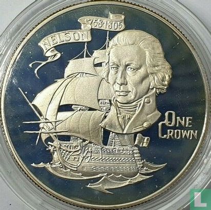Gibraltar 1 crown 1980 (PROOF) "175th anniversary of the death of admiral Nelson" - Afbeelding 2