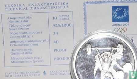 Grèce 10 euro 2004 (BE) "Summer Olympics in Athens - Weightlifting" - Image 3