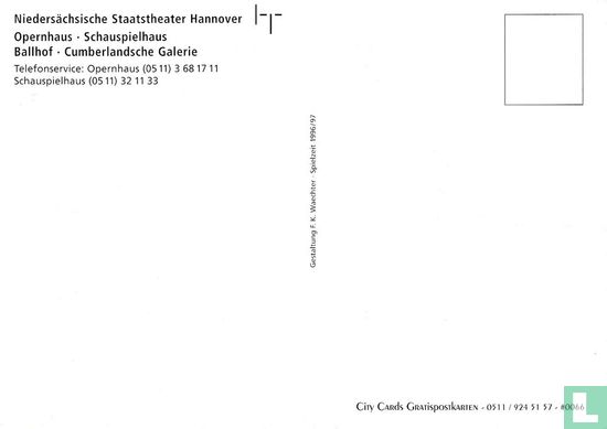 0066 - Niedersachsische Staatstheater Hannover - Spielzeit 1996/97 - Afbeelding 2