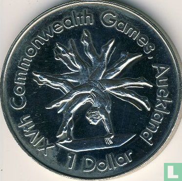 Nieuw-Zeeland 1 dollar 1989 "1990 Commonwealth Games - Gymnast" - Afbeelding 2
