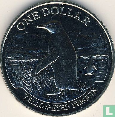 Nieuw-Zeeland 1 dollar 1988 "Yellow - eyed Penguin" - Afbeelding 2