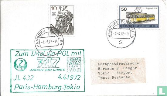 Erstflug Japan Airlines 747 Hamburg-Tokio 1972