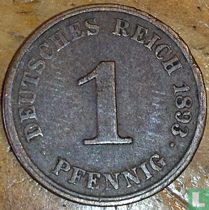 Duitse Rijk 1 pfennig 1893 (J) - Afbeelding 1