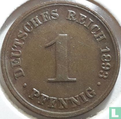 Duitse Rijk 1 pfennig 1893 (D) - Afbeelding 1