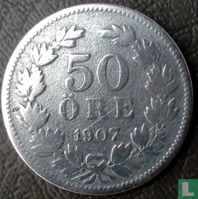 Zweden 50 öre 1907 - Afbeelding 1