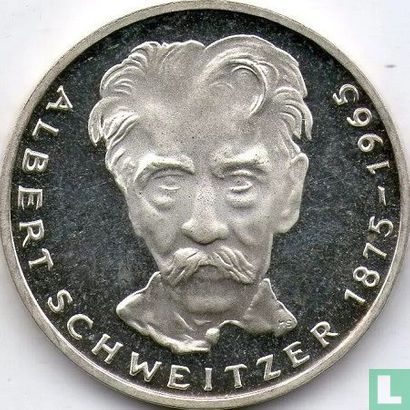 Duitsland 5 mark 1975 (PROOF) "100th anniversary Birth of Albert Schweitzer" - Afbeelding 2