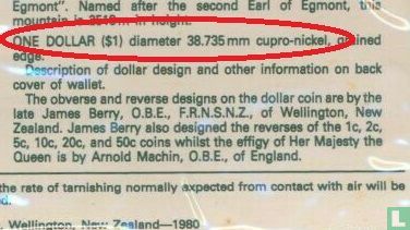 Nieuw-Zeeland 1 dollar 1980 "Fantail Bird" - Afbeelding 3