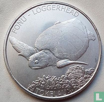 Tokelau 5 dollars 2019 (colourless) "Loggerhead turtle" - Image 2
