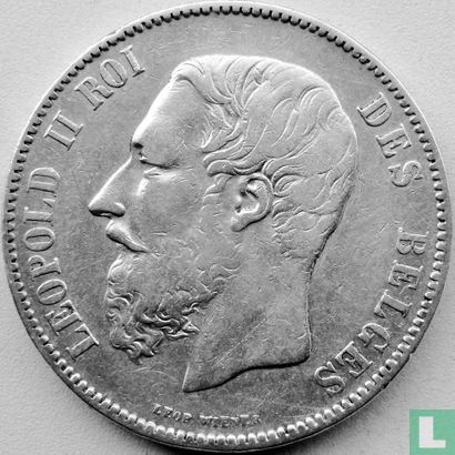 België 5 francs 1872 - Afbeelding 2
