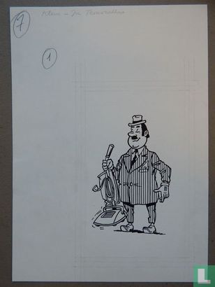 Paul Geerts - Suske en Wiske - Theofiel (o.a. uit De Texas-rakkers) - Originele tekening - Zipp Kwartetspel - (1976) - Afbeelding 2