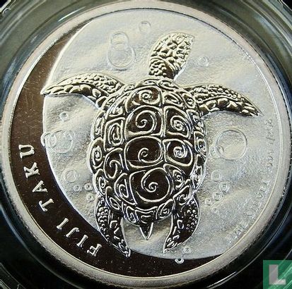 Fidji 1 dollar 2013 (non coloré) "Taku turtle" - Image 2
