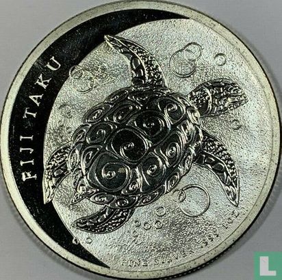 Fiji 2 dollars 2010 (kleurloos) "Taku turtle" - Afbeelding 2