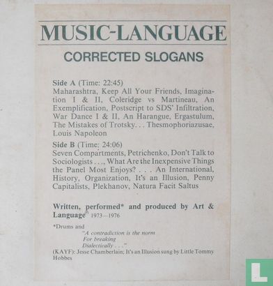 Music-Language: Corrected Slogans - Bild 1
