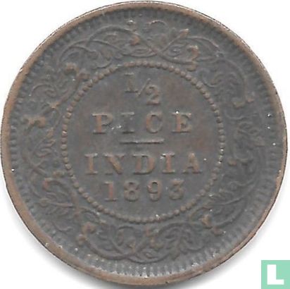 Brits-Indië ½ pice 1893  - Afbeelding 1