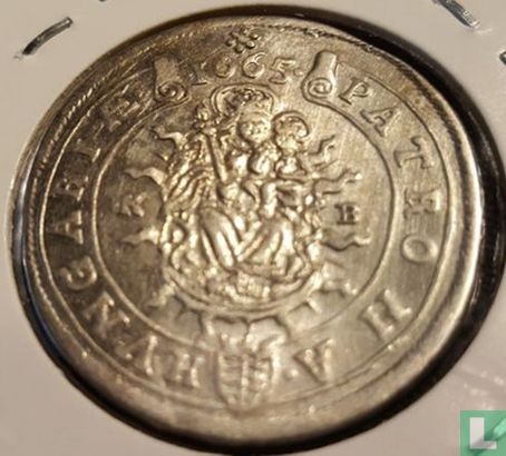 Hongarije 15 krajczar 1665 - Afbeelding 1
