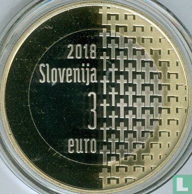 Slovenië 3 euro 2018 (PROOF) "Centenary of the End of the First World War" - Afbeelding 1
