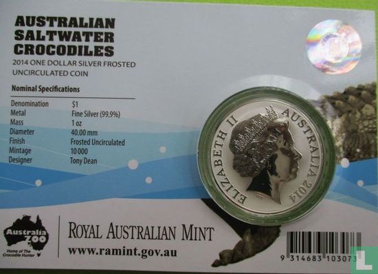 Australië 1 dollar 2014 "Saltwater Crocodile" - Afbeelding 3