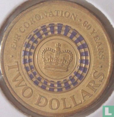 Australië 2 dollars 2013 (zonder C) "60 years Coronation of Her Majesty Queen Elizabeth II" - Afbeelding 2