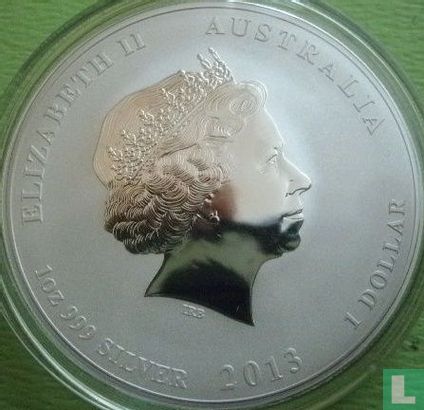 Australië 1 dollar 2013 (type 1 - groen gekleurd) "Year of the Snake" - Afbeelding 1