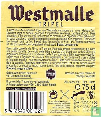 Westmalle tripel 75 cl - Image 2