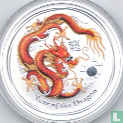 Australië 1 dollar 2012 (type 1 - roodgekleurd) "Year of the Dragon" - Afbeelding 2