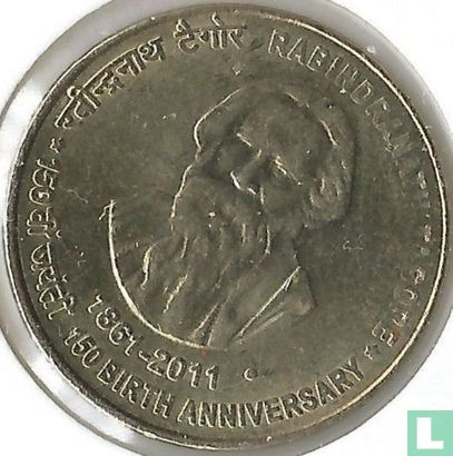 India 5 rupees 2011 (Noida) "150th Anniversary of Birth of Rabindranath Tagore" - Image 1