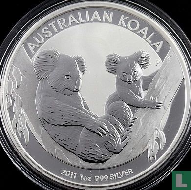 Australie 1 dollar 2011 (non coloré - sans marque privy) "Koala" - Image 1