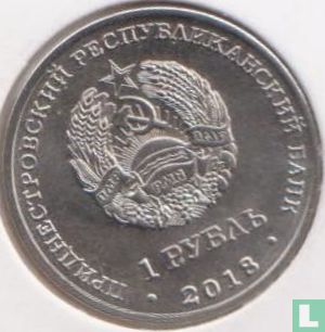 Transnistria 1 ruble 2018 "African death's head hawkmoth" - Image 1