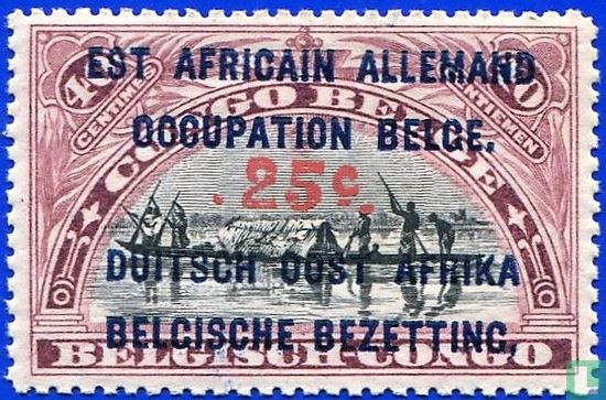 Zegels van Belgisch Congo met opdruk