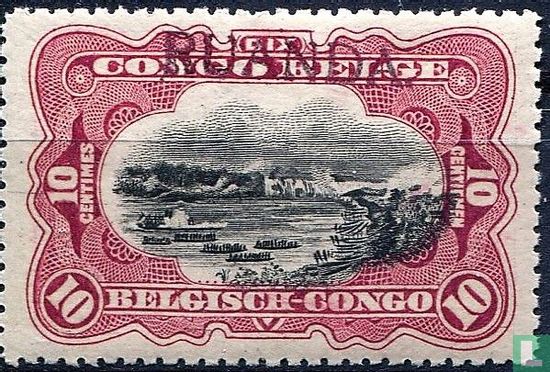 Landschappen en diversen Belgisch Congo 1915 - opdruk "Ruanda" - Type "Du Havre"  