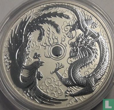 Australië 1 dollar 2017 (kleurloos) "Dragon & Phoenix" - Afbeelding 2