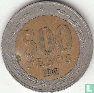 Chile 500 pesos 2002 (type 2) - Image 1
