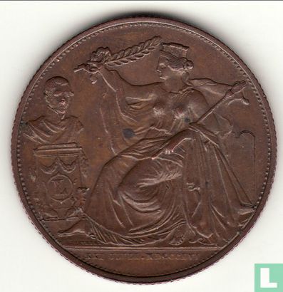 Belgie 5 centimes 1856 - "XXV verjaerdag van s' konings inhulding" - Vlaams - Image 2
