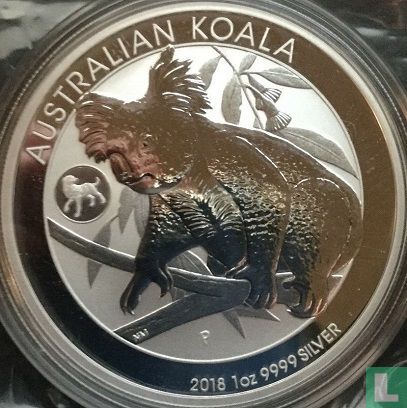 Australië 1 dollar 2018 (kleurloos - met privy merk) "Koala" - Afbeelding 1