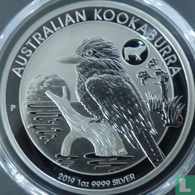 Australien 1 Dollar 2019 (ungefärbte - mit Ferkel Privy Marke) "Kookaburra" - Bild 1