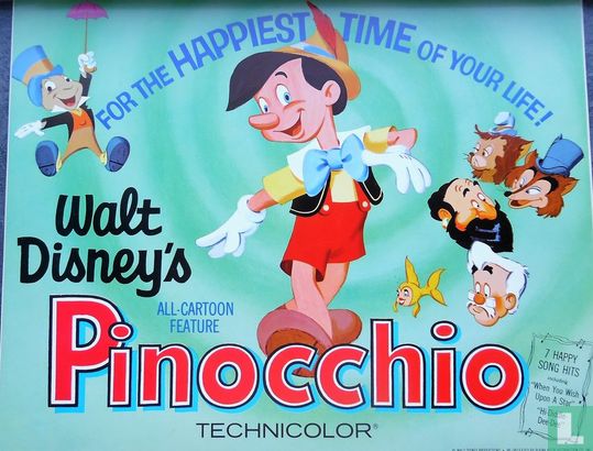 Walt Disney's all cartoon feature Pinocchio technicolor