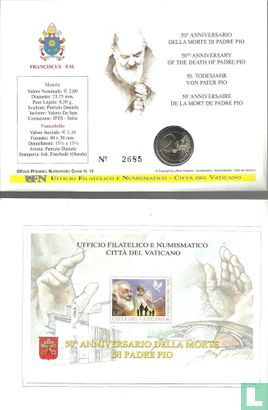 Vaticaan 2 euro 2018 (Numisbrief) "50th anniversary of the death of Padre Pio" - Afbeelding 2