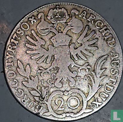 Oostenrijk 20 kreuzer 1780 (zonder muntteken - type 2) - Afbeelding 1