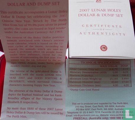 Australie 1 dollar 2007 (BE) "Lunar holey dollar & Dump" - Image 3