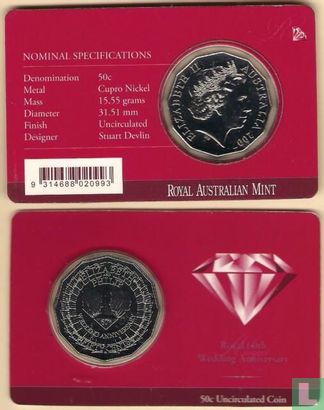 Australie 50 cents 2007 "60th Wedding anniversary of Queen Elizabeth II and Prince Philip" - Image 3