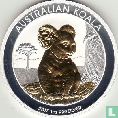Australie 1 dollar 2017 (plaqué or partiel) "Koala" - Image 1
