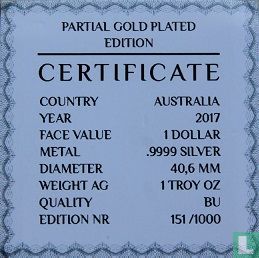 Australie 1 dollar 2017 (plaqué or partiel) "Koala" - Image 3