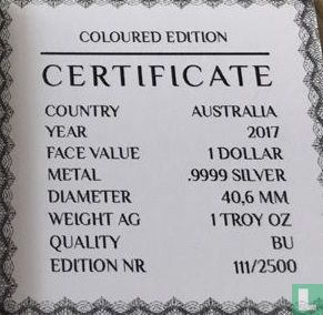 Australie 1 dollar 2017 (coloré) "Koala" - Image 3