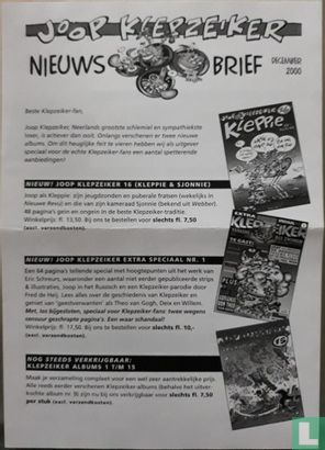 Joop Klepzeiker - Nieuwsbrief december 2000 - Afbeelding 1