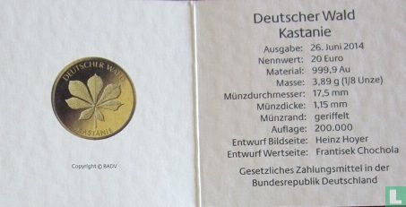 Duitsland 20 euro 2014 (G) "Chesnut tree" - Afbeelding 3