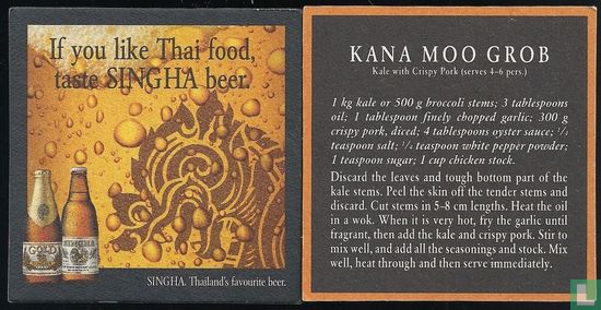 If you like Thai food, taste Singha beer. / Kana Moo Grob - Bild 3