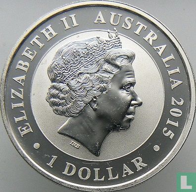 Australië 1 dollar 2015 (kleurloos - zonder privy merk) "25th anniversary Australian kookaburra bullion coin series" - Afbeelding 1