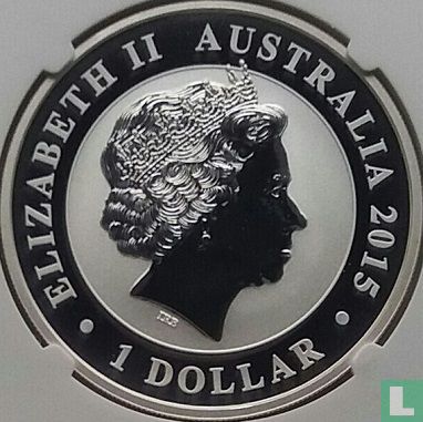 Australien 1 Dollar 2015 (ungefärbte - mit Privy Marke) "25th anniversary Australian kookaburra bullion coin series" - Bild 1