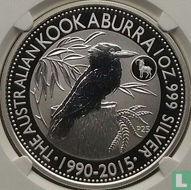 Australien 1 Dollar 2015 (ungefärbte - mit Privy Marke) "25th anniversary Australian kookaburra bullion coin series" - Bild 2